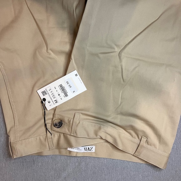 ZARA Asymmetric Wide Leg Trouser - Brown/Tan - Size M - New - Picture 4 of 5